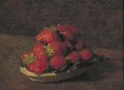 Aardbeien in een aardewerk schoteltje. Henri Fantin-Latour